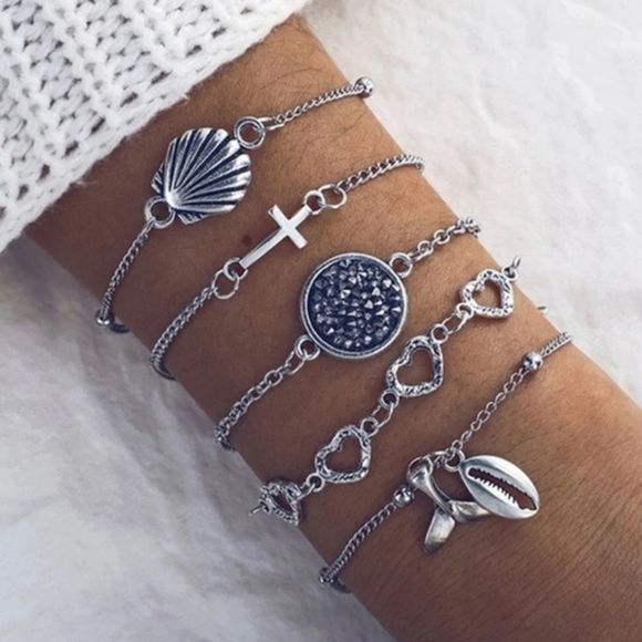 Jewelry - Bohemian Ocean Style Chain Bracelets Set